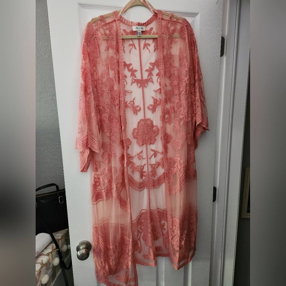 Pink Lace Kimono